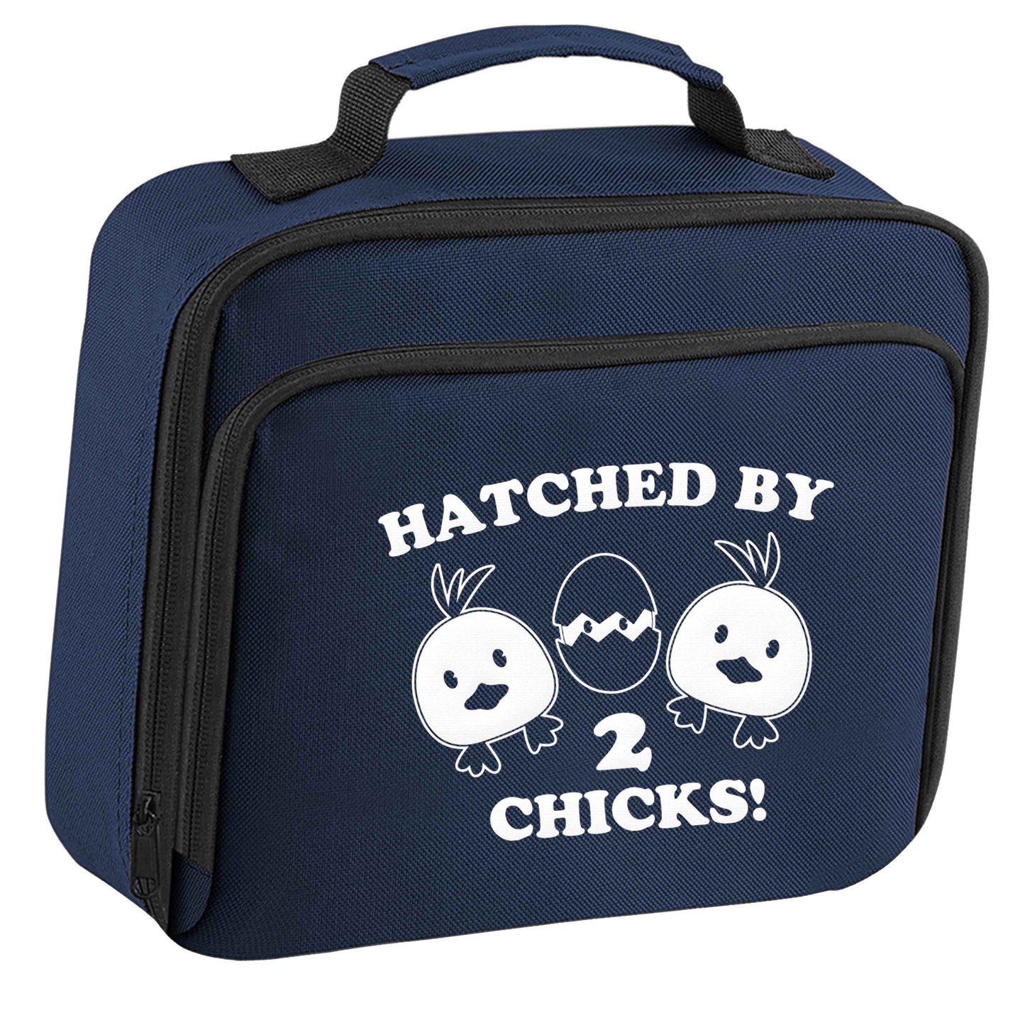 Hatched by two chicks insulated navy lunch bag cooler