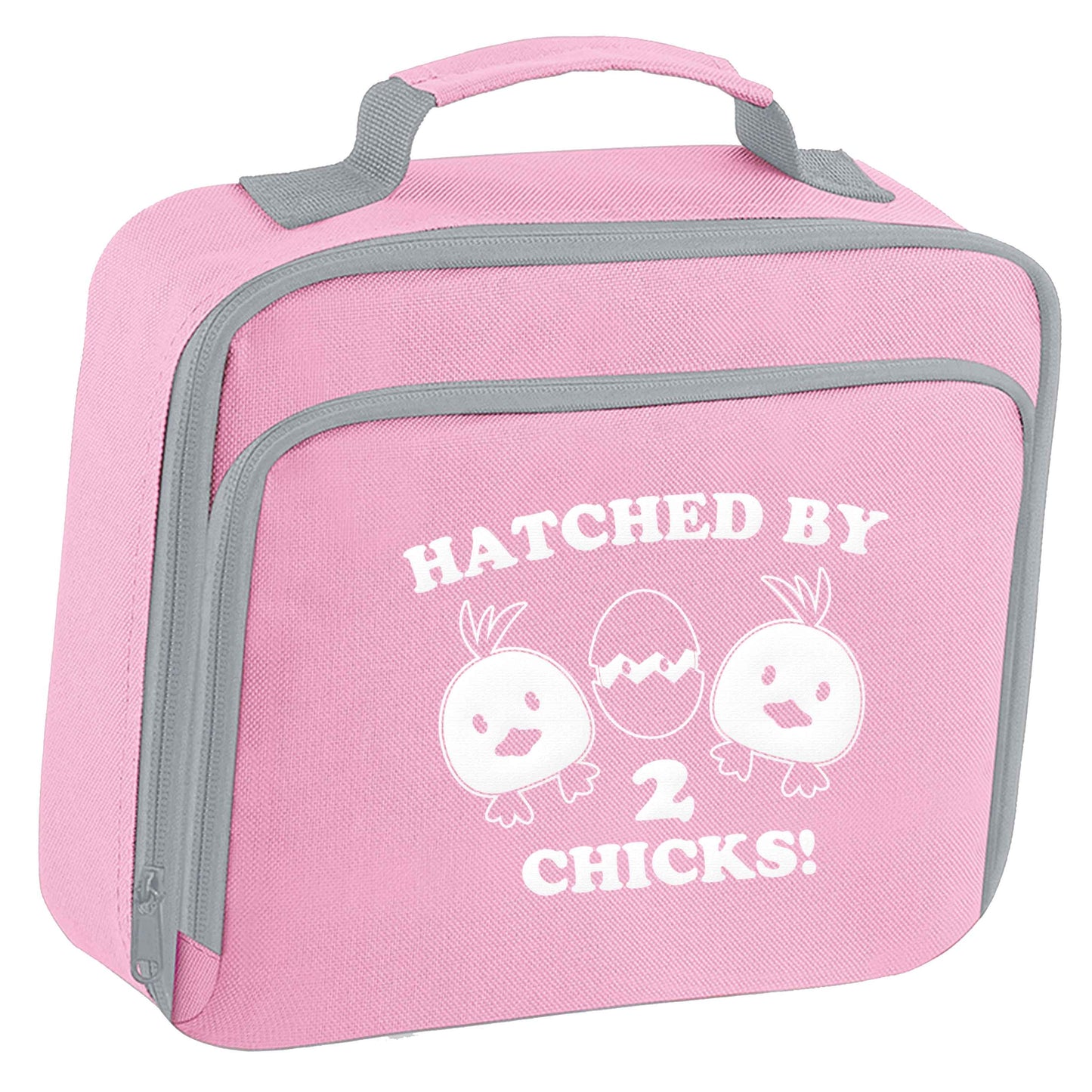 Hatched by two chicks insulated pink lunch bag cooler
