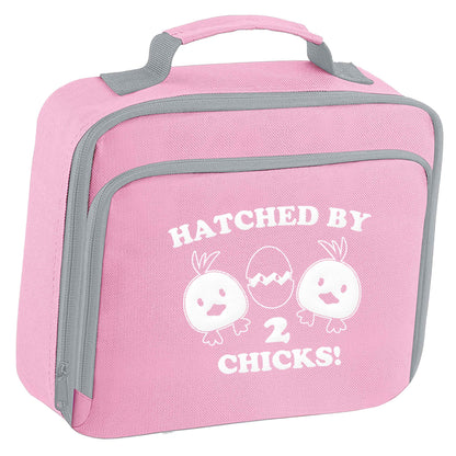 Hatched by two chicks insulated pink lunch bag cooler