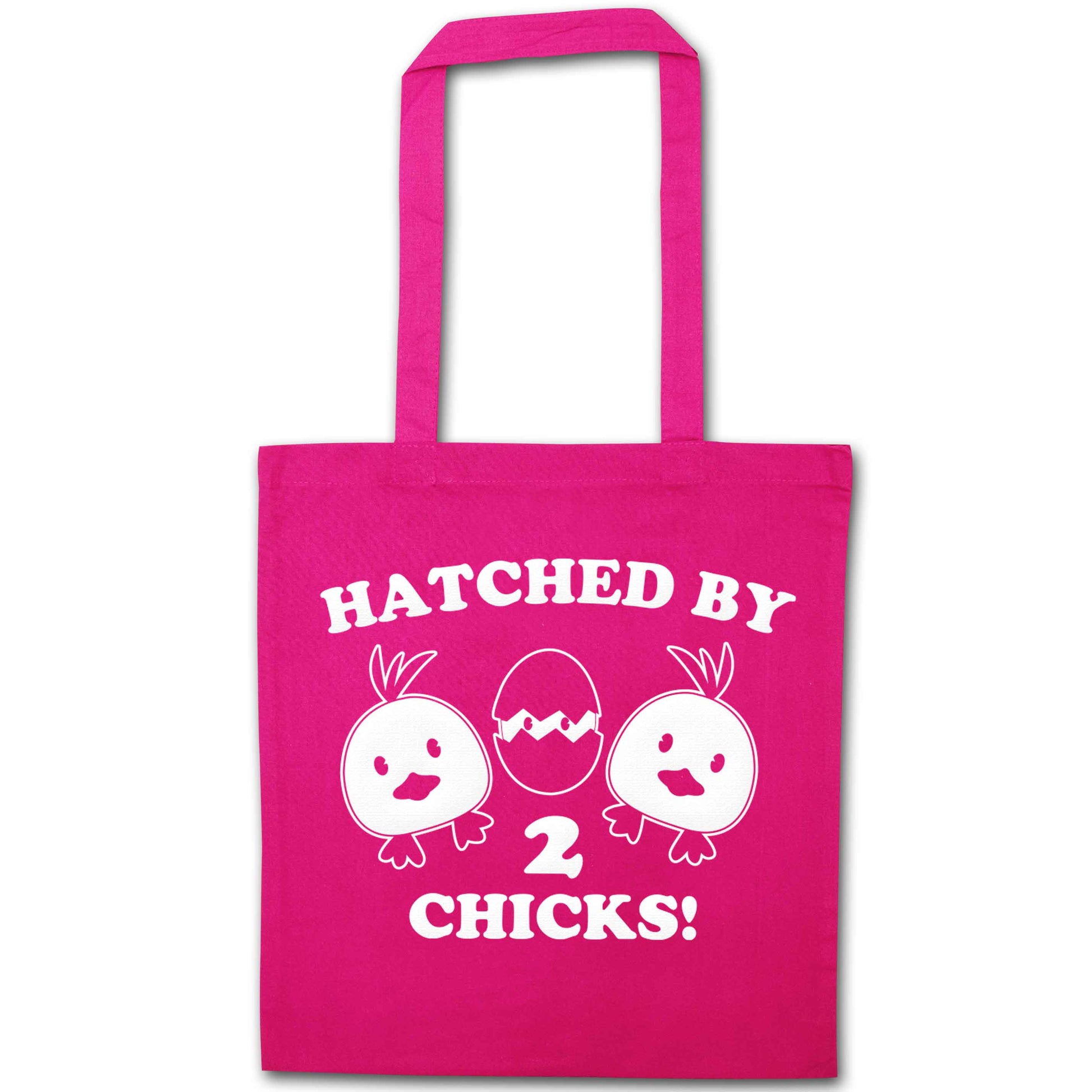 Hatched by two chicks pink tote bag