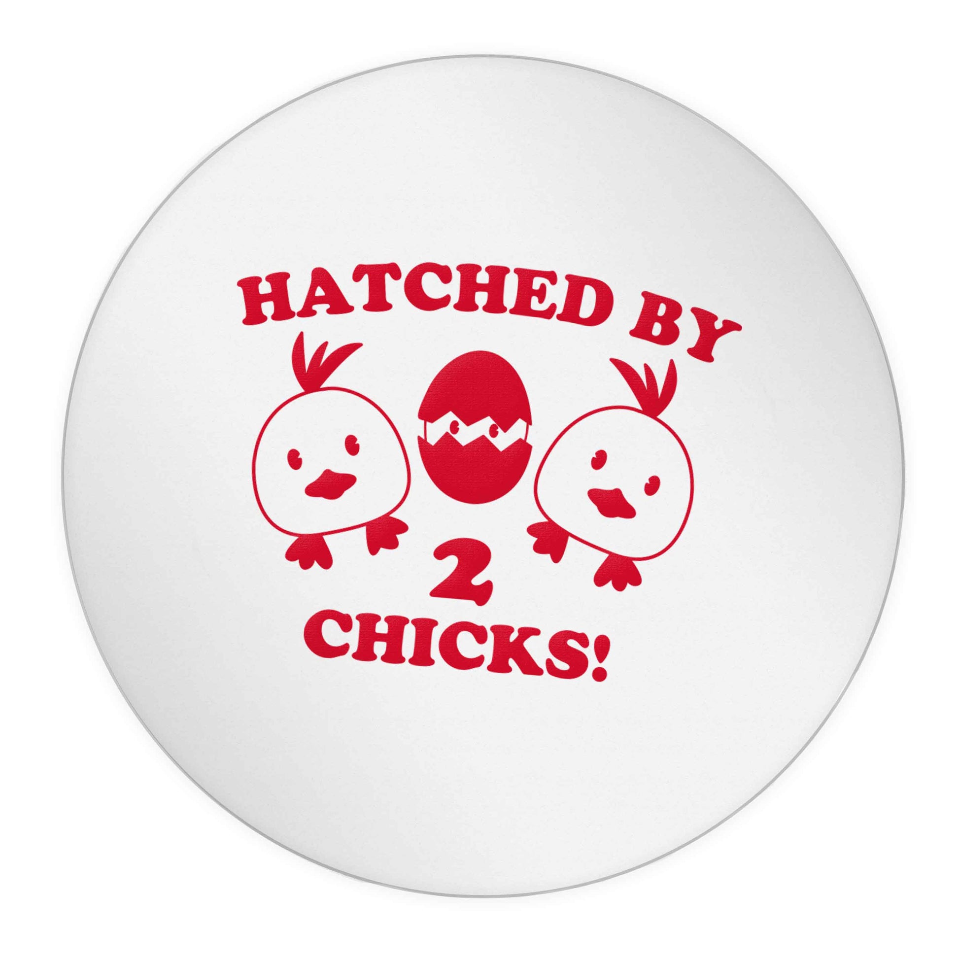 Hatched by two chicks 24 @ 45mm matt circle stickers