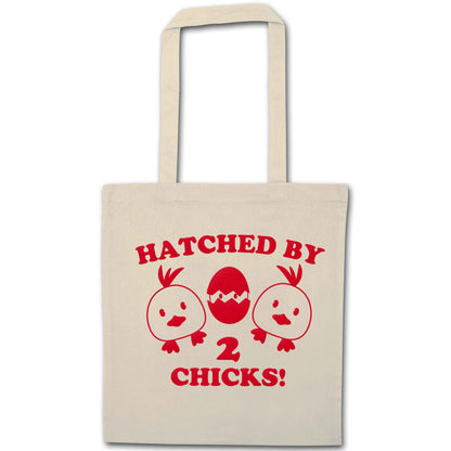Hatched by two chicks natural tote bag