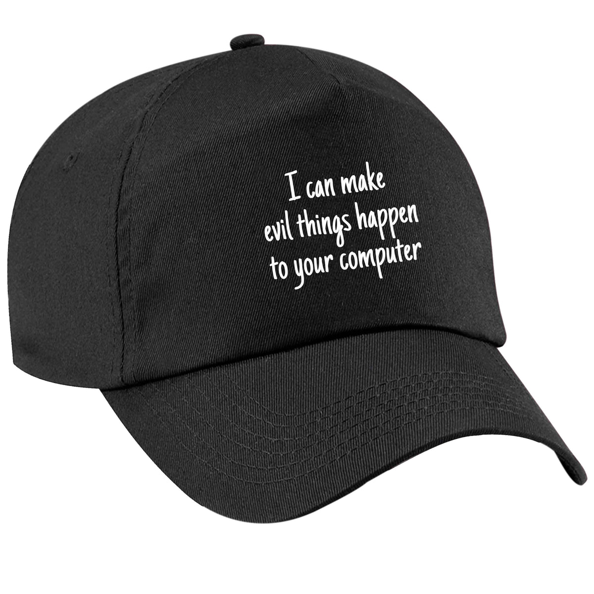 I can make evil things happen to your computer black peak cap
