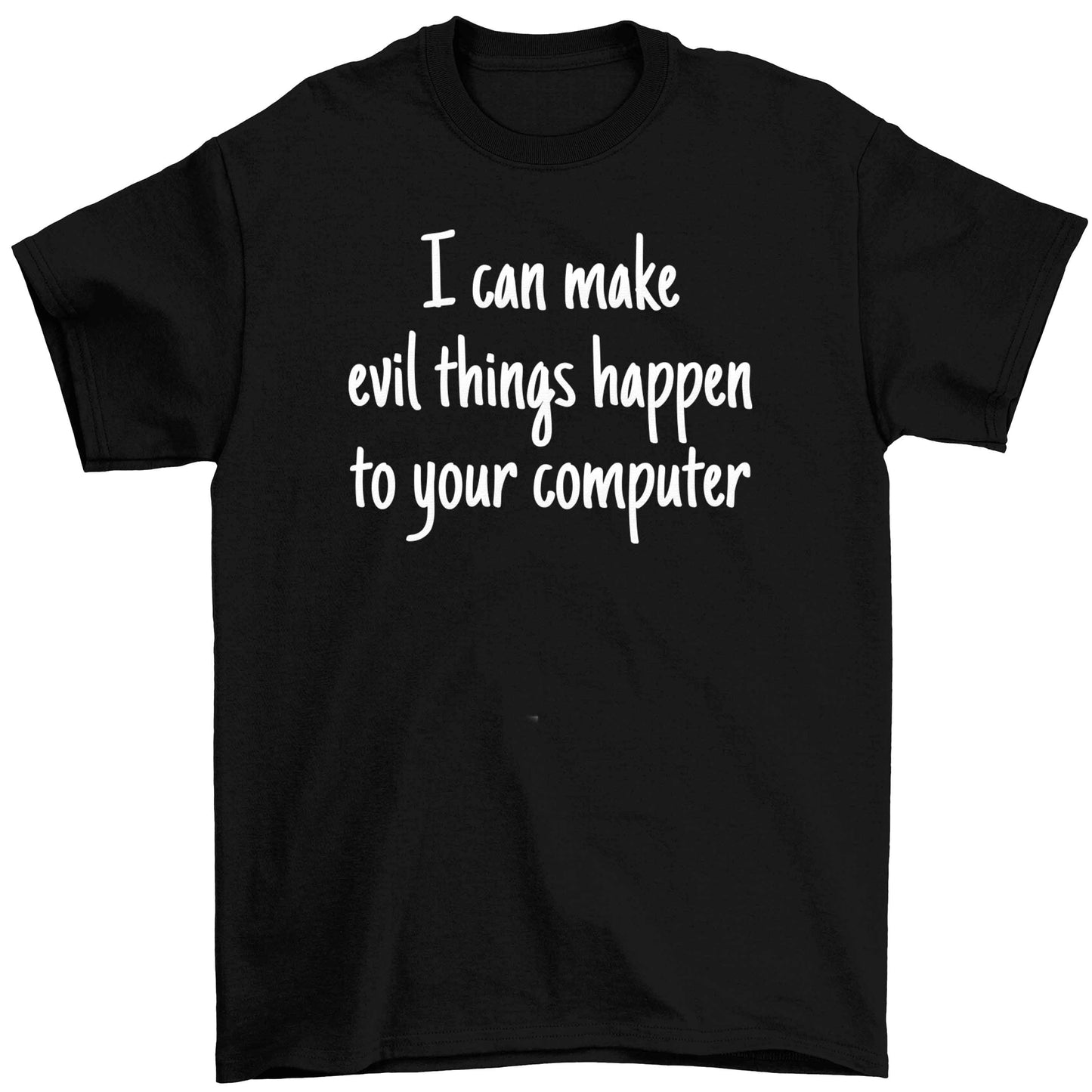 I can make evil things happen to your computer Children's black Tshirt 12-13 Years