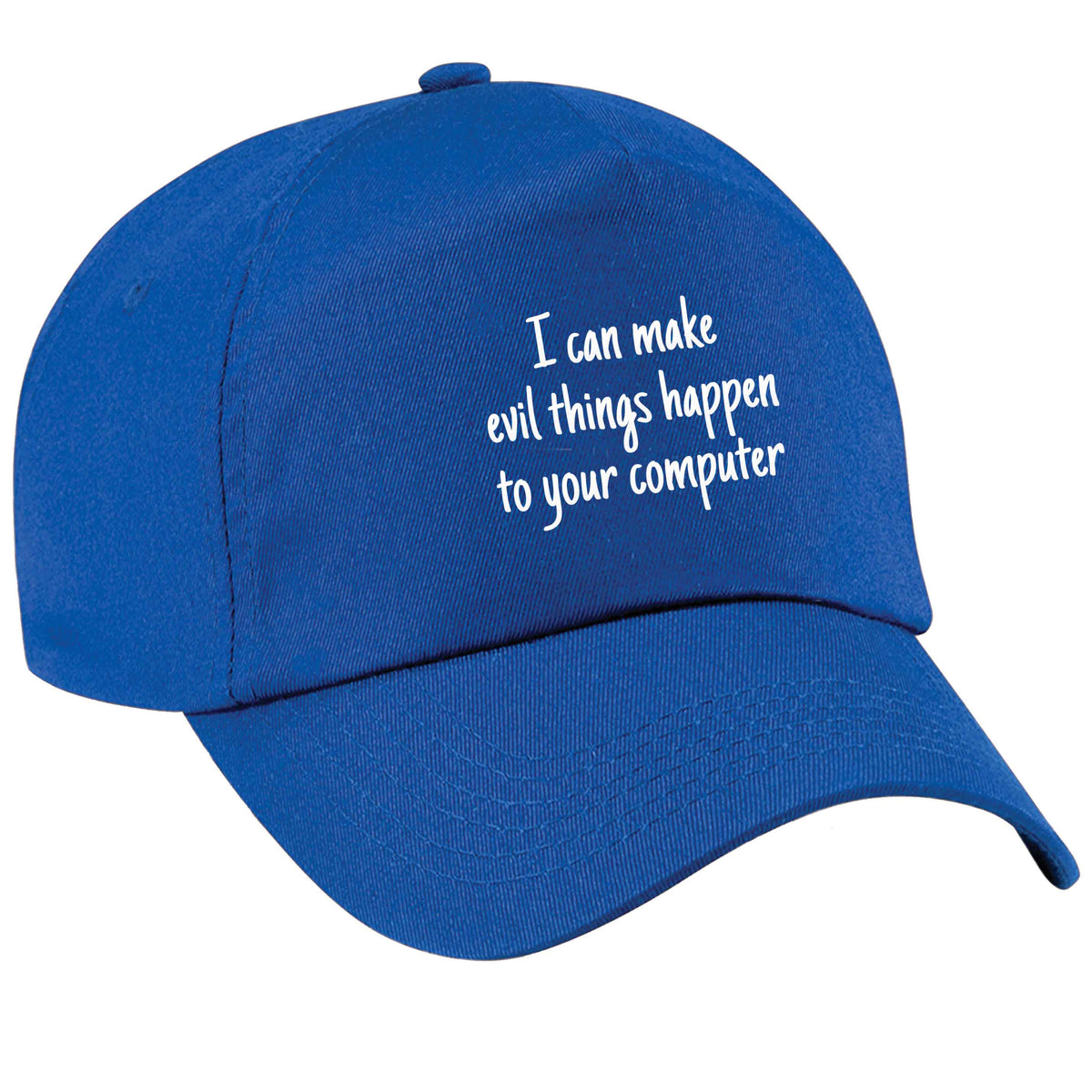 I can make evil things happen to your computer blue peak cap