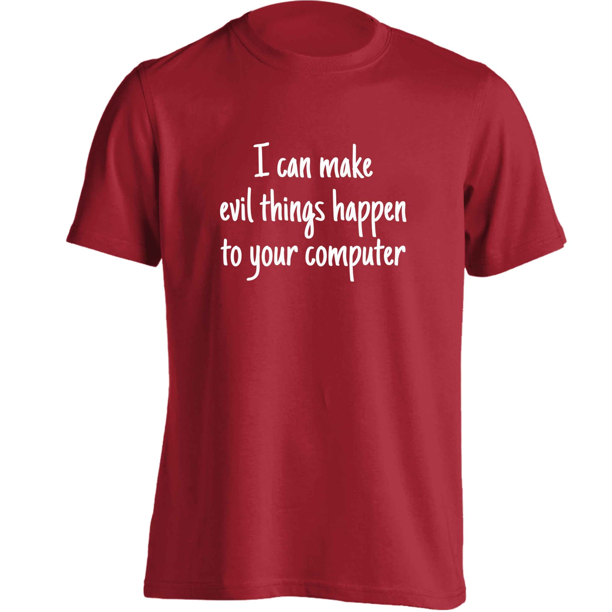 I can make evil things happen to your computer adults unisex red Tshirt 2XL
