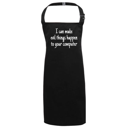 I can make evil things happen to your computer black apron 7-10 years