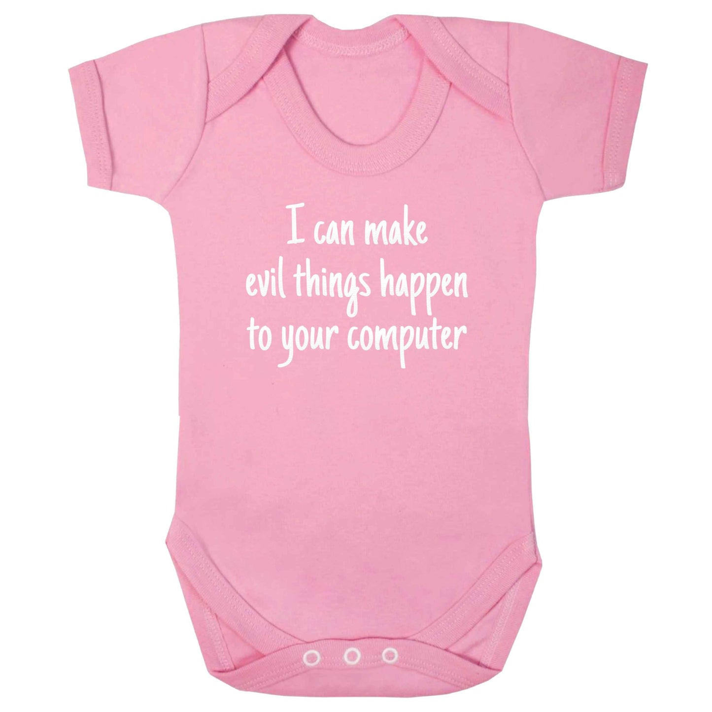 I can make evil things happen to your computer baby bodysuit pale pink 18-24 months