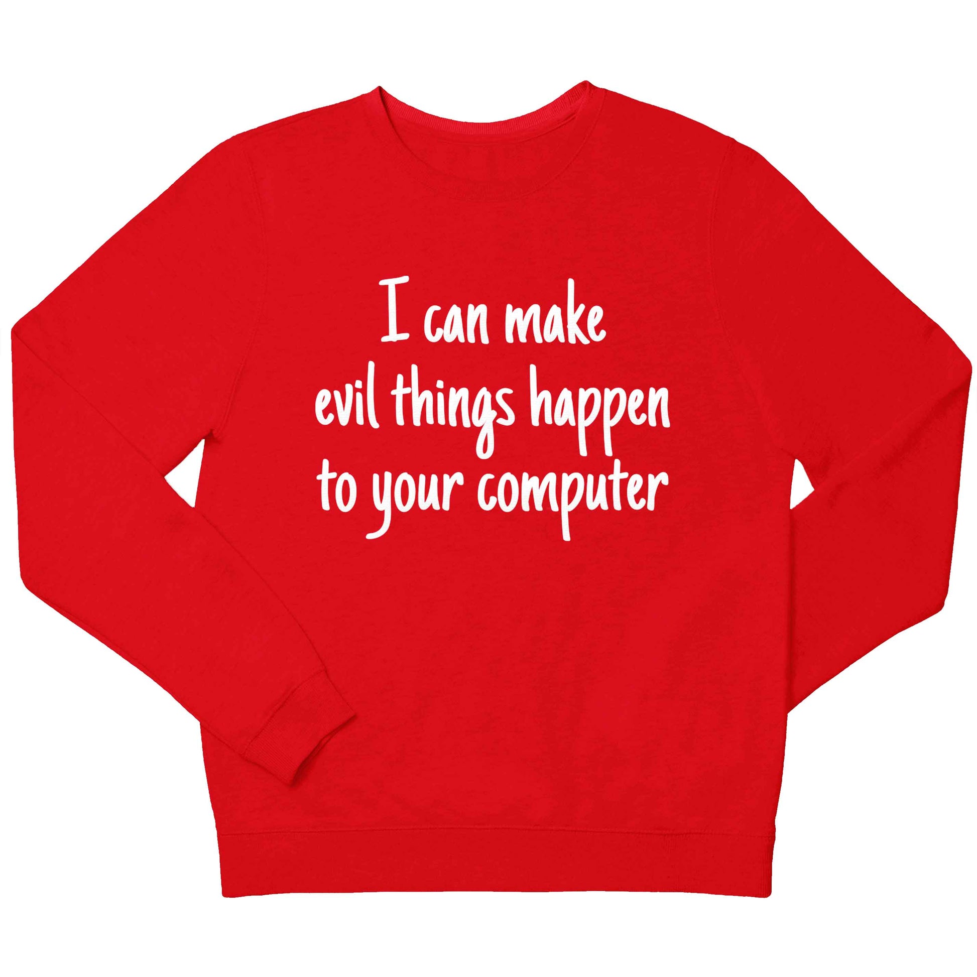 I can make evil things happen to your computer children's grey sweater 12-13 Years