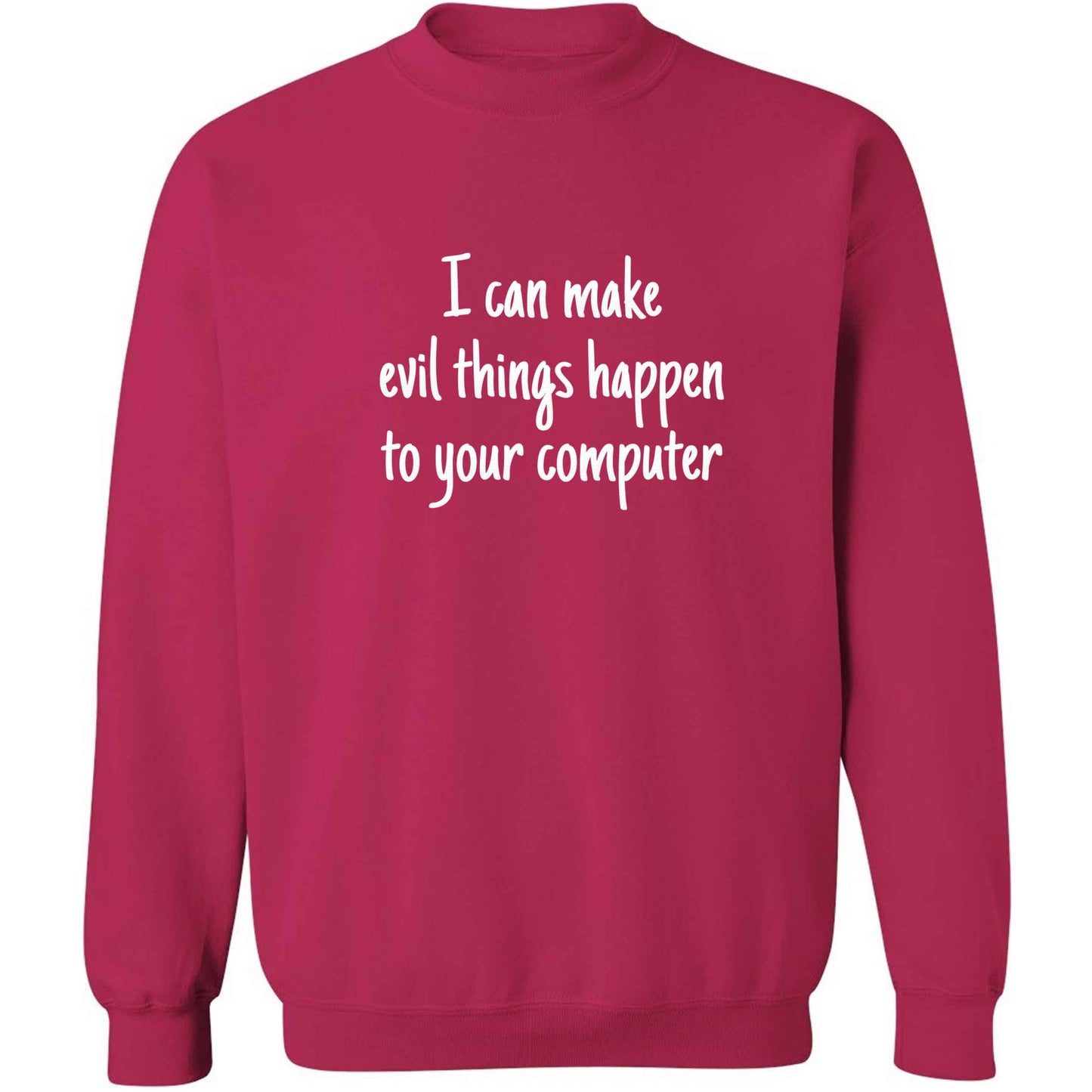 I can make evil things happen to your computer adult's unisex pink sweater 2XL
