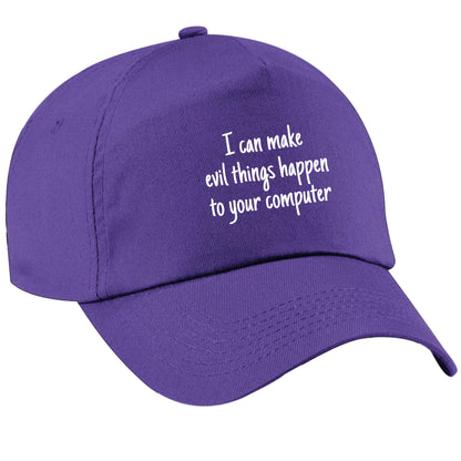 I can make evil things happen to your computer purple peak cap