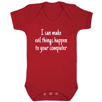 I can make evil things happen to your computer baby bodysuit red 18-24 months
