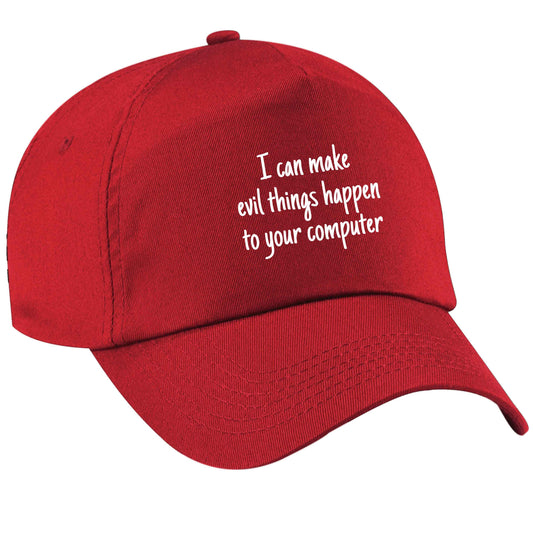 I can make evil things happen to your computer red peak cap