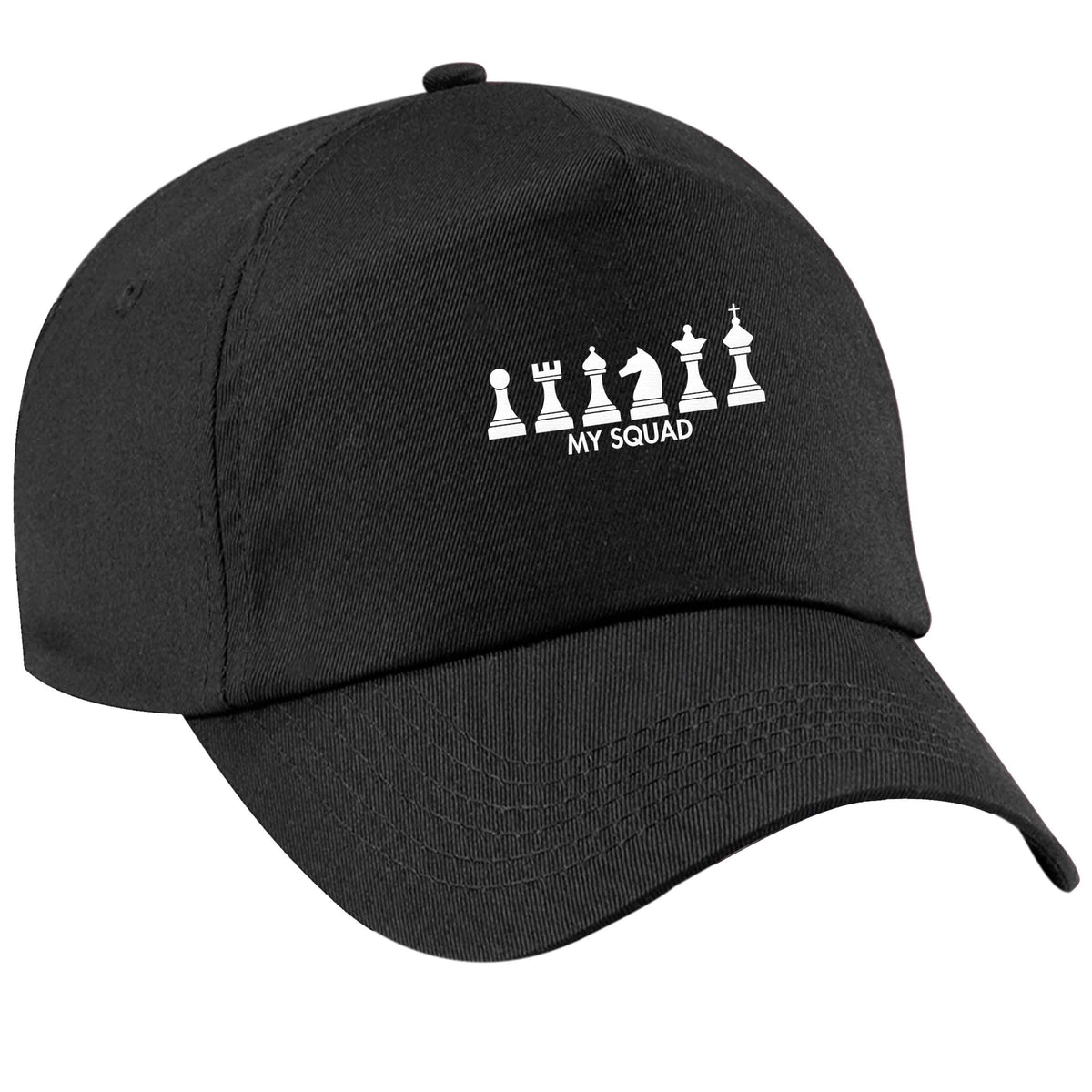My squad black peak cap