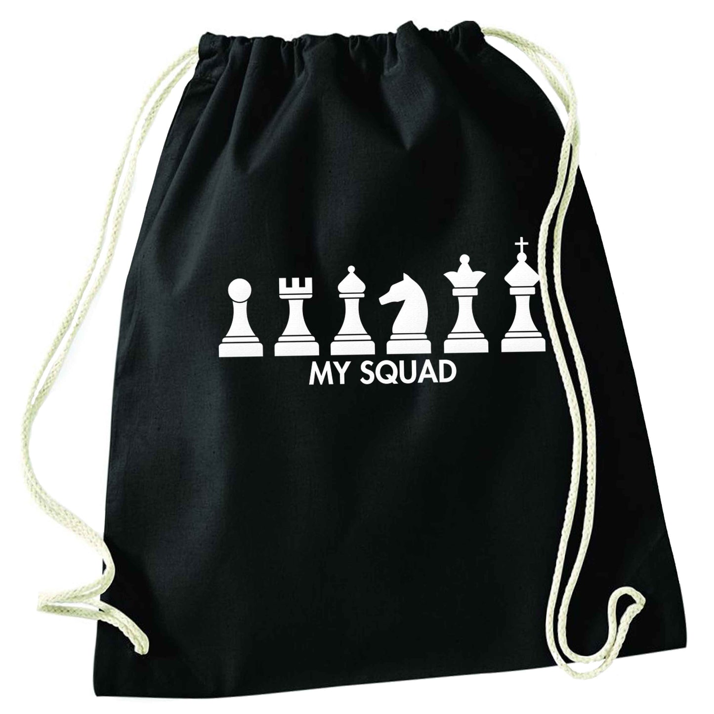 My squad black drawstring bag