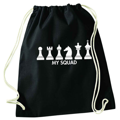 My squad black drawstring bag