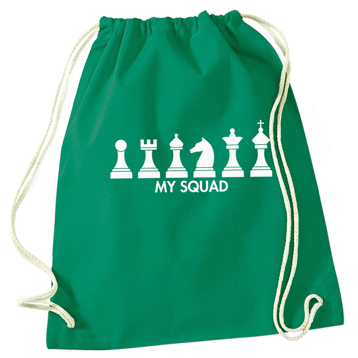 My squad green drawstring bag