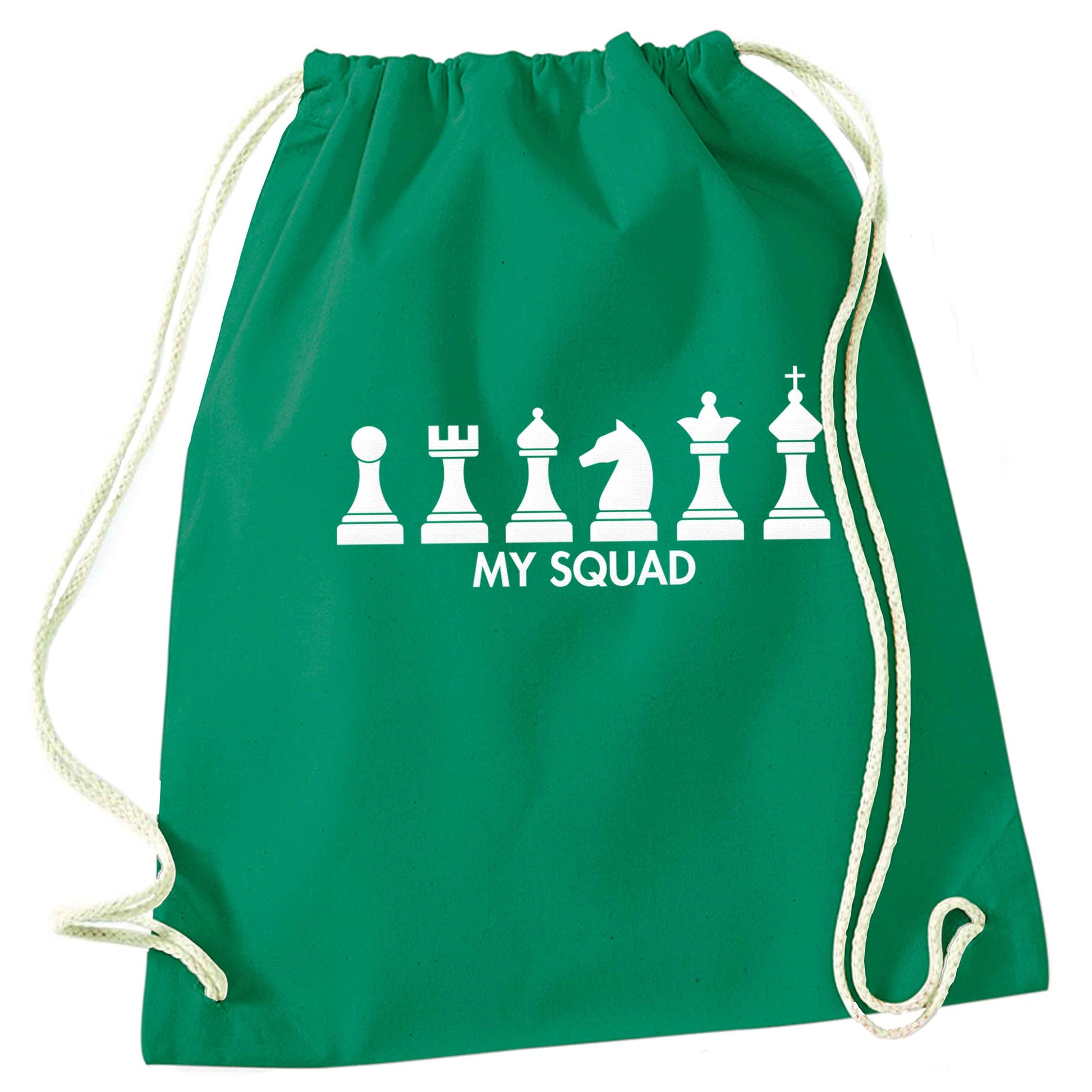 My squad green drawstring bag