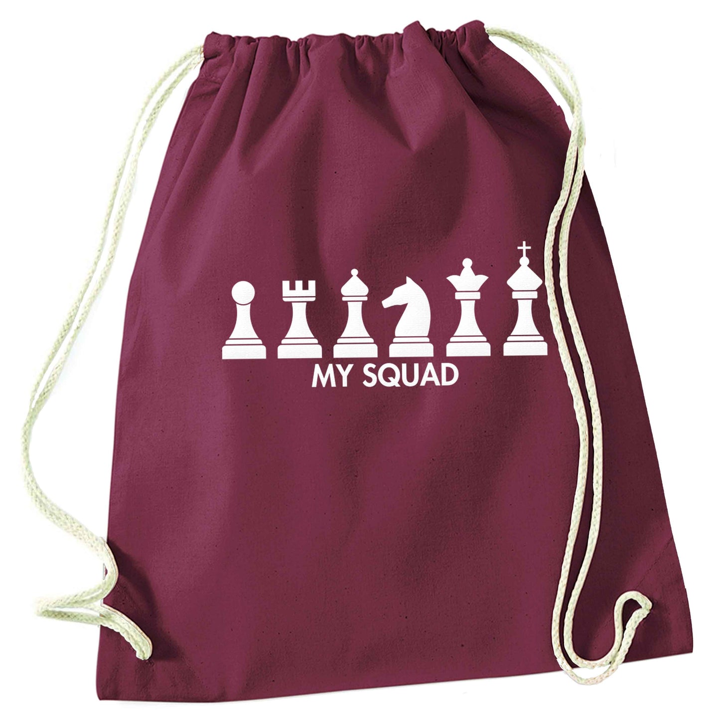My squad maroon drawstring bag