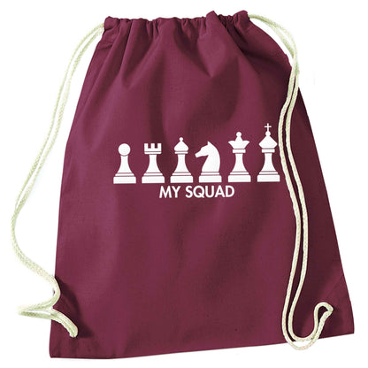 My squad maroon drawstring bag