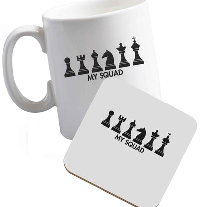10 oz Ceramic mug and coaster My squad both sides