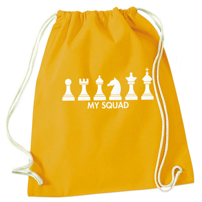 My squad mustard drawstring bag