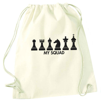 My squad natural drawstring bag