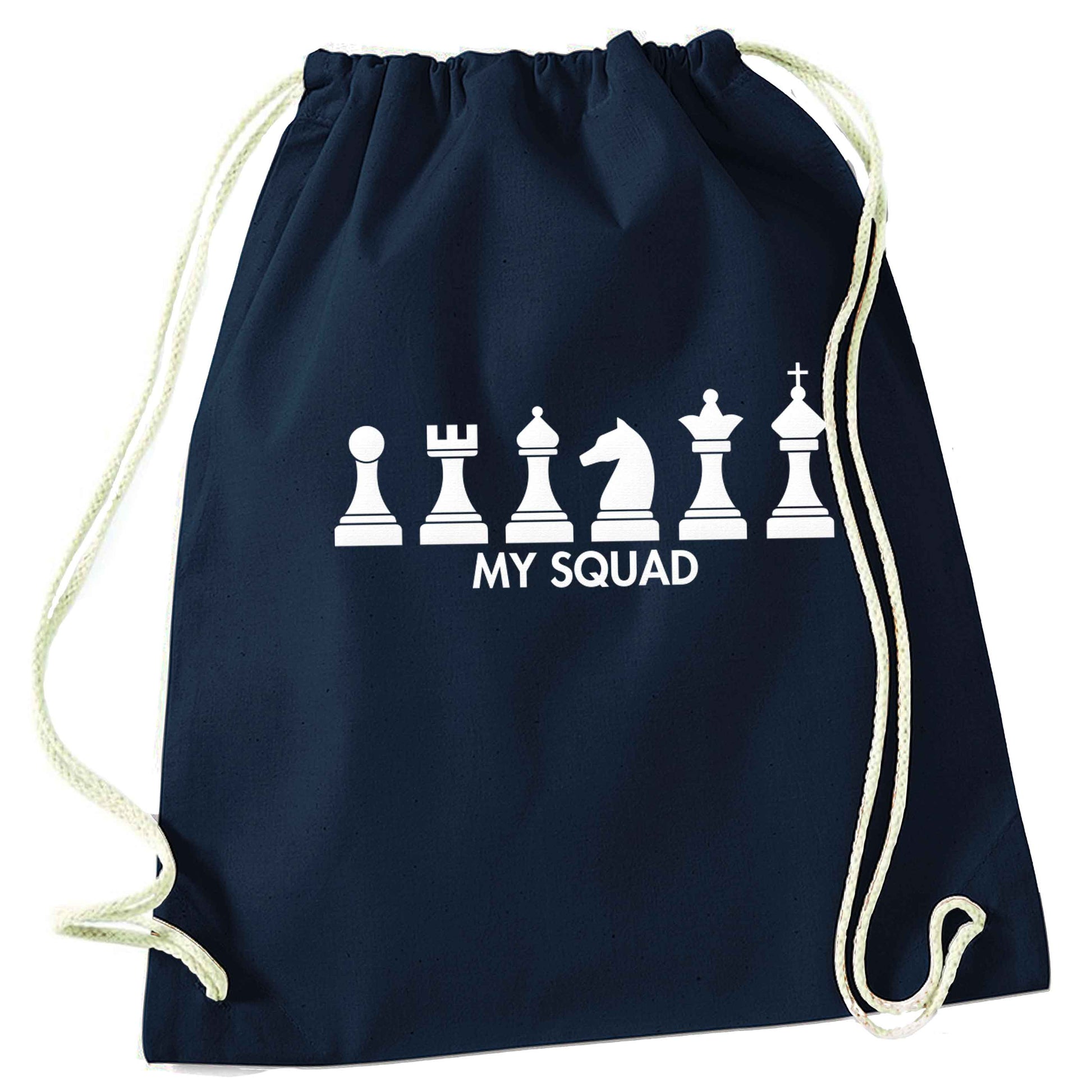My squad navy drawstring bag