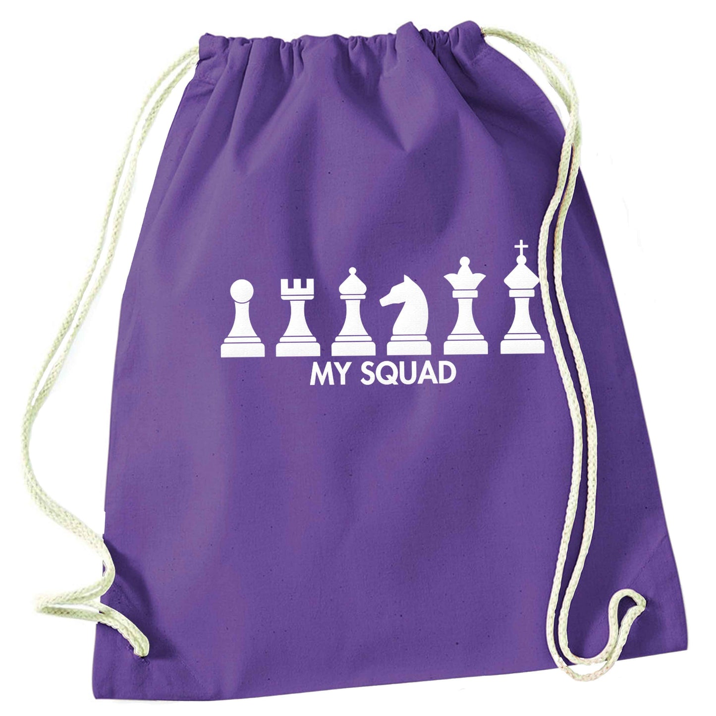 My squad purple drawstring bag