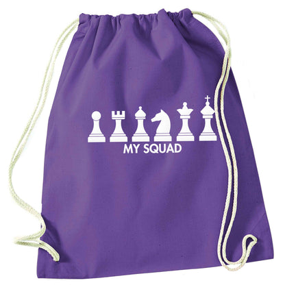 My squad purple drawstring bag