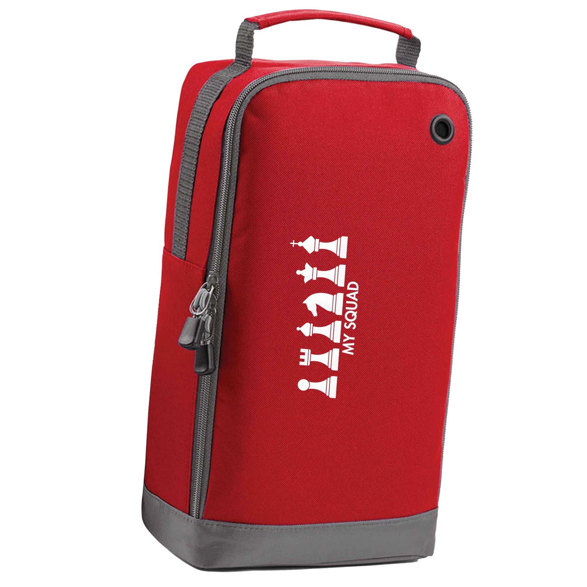 My squad red sports shoe bag vertical print