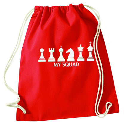My squad red drawstring bag 