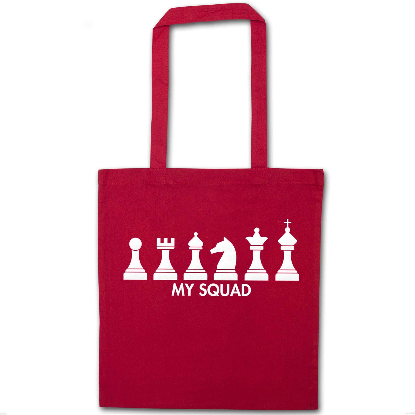 My squad red tote bag