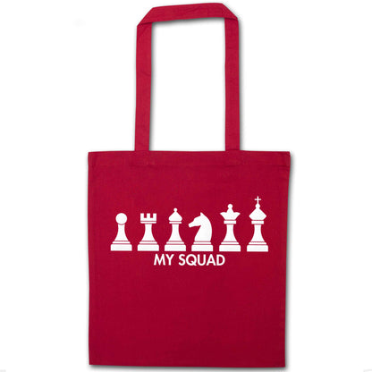 My squad red tote bag