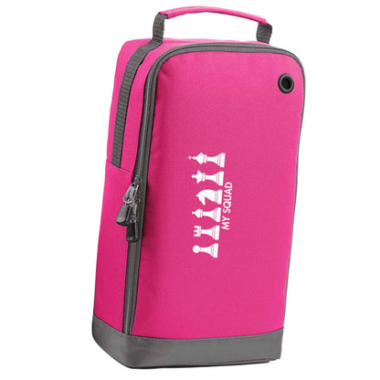 My squad pink sports shoe bag horizontal print