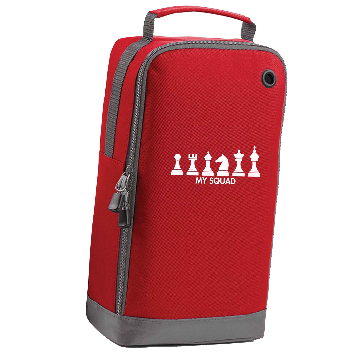 My squad red sports shoe bag horizontal print