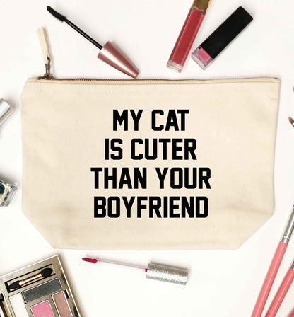 My cat is cuter than your boyfriend natural makeup bag
