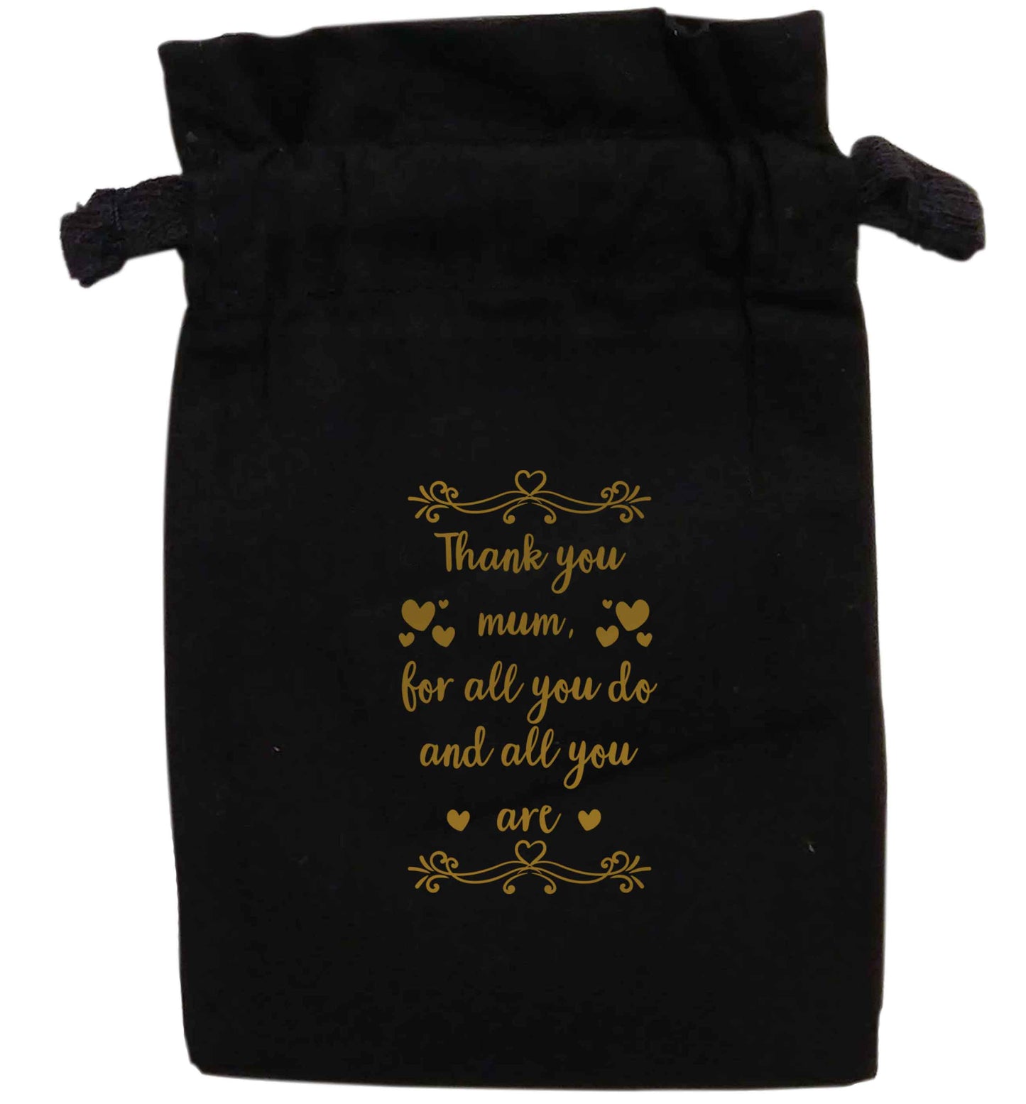 Thank you mum for all you do and all you are | XS - L | Pouch / Drawstring bag / Sack | Organic Cotton | Bulk discounts available!