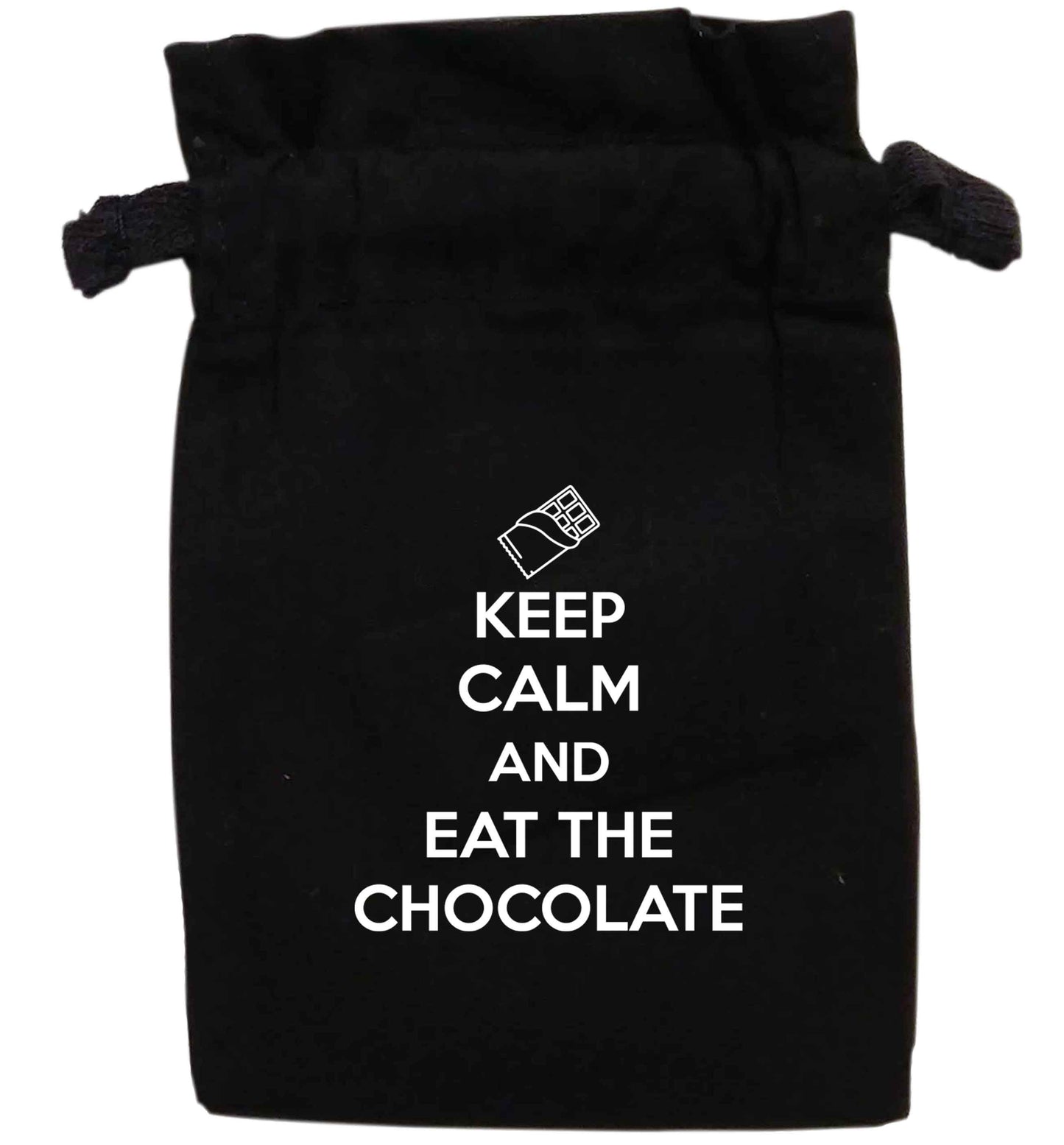 Keep calm and eat the chocolate | XS - L | Pouch / Drawstring bag / Sack | Organic Cotton | Bulk discounts available!