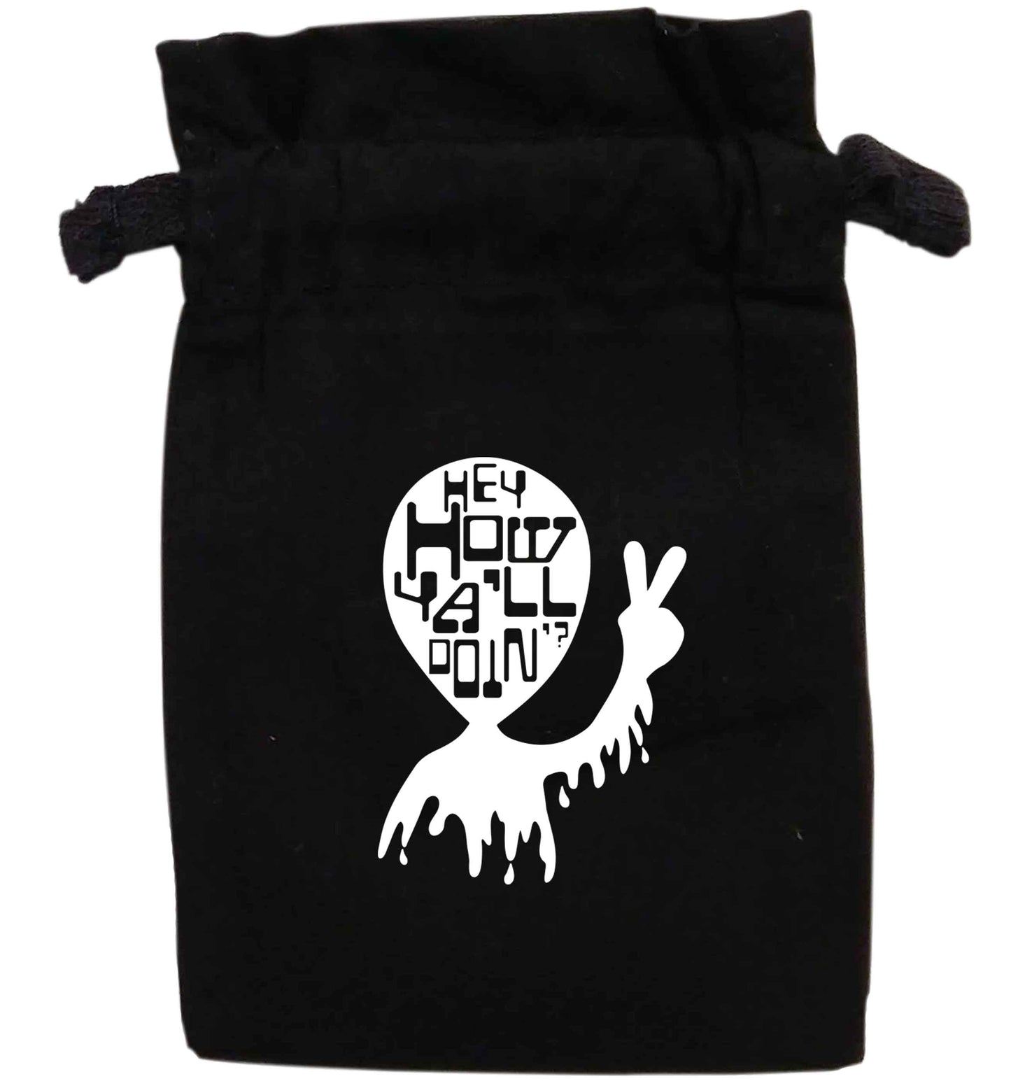 Hey, how ya'll doin'? | XS - L | Pouch / Drawstring bag / Sack | Organic Cotton | Bulk discounts available!