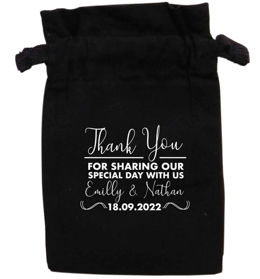 Thank you for sharing our special day | XS - L | Pouch / Drawstring bag / Sack | Organic Cotton | Bulk discounts available!