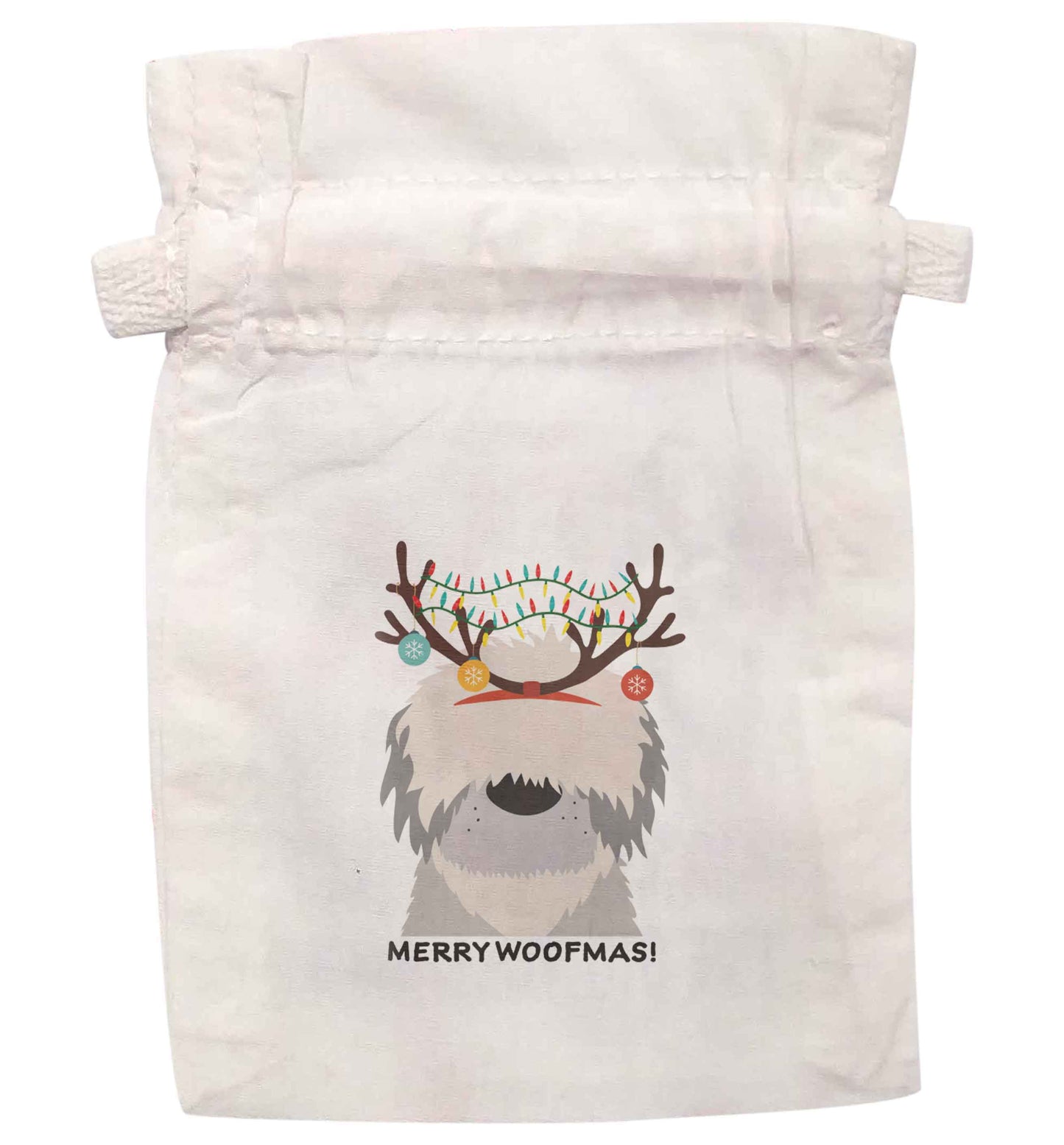 Merry Woofmas! | XS - L | Pouch / Drawstring bag / Sack | Organic Cotton | Bulk discounts available!