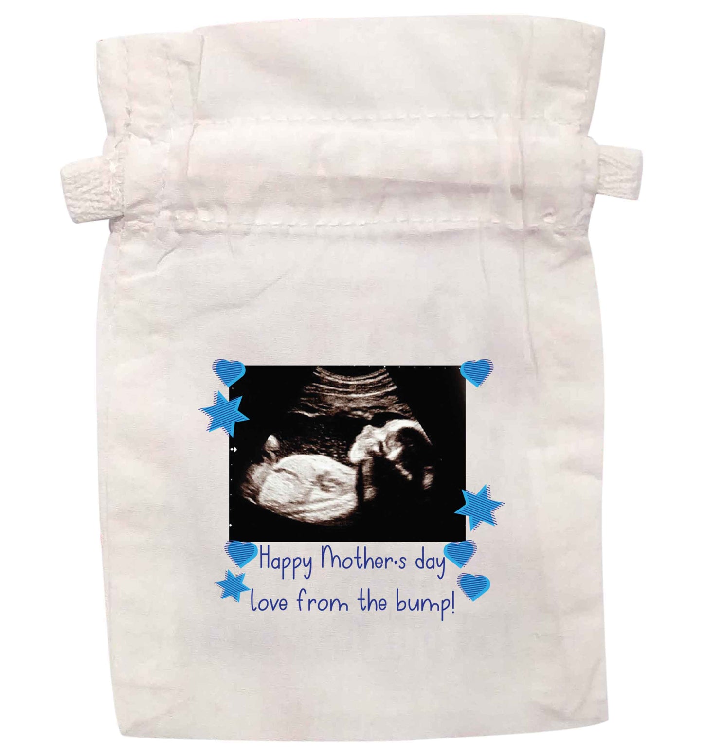 Happy Mother's day love from the bump - blue | XS - L | Pouch / Drawstring bag / Sack | Organic Cotton | Bulk discounts available!