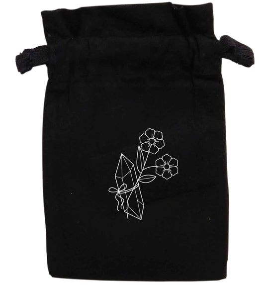 Crystal flower illustration | XS - L | Pouch / Drawstring bag / Sack | Organic Cotton | Bulk discounts available!