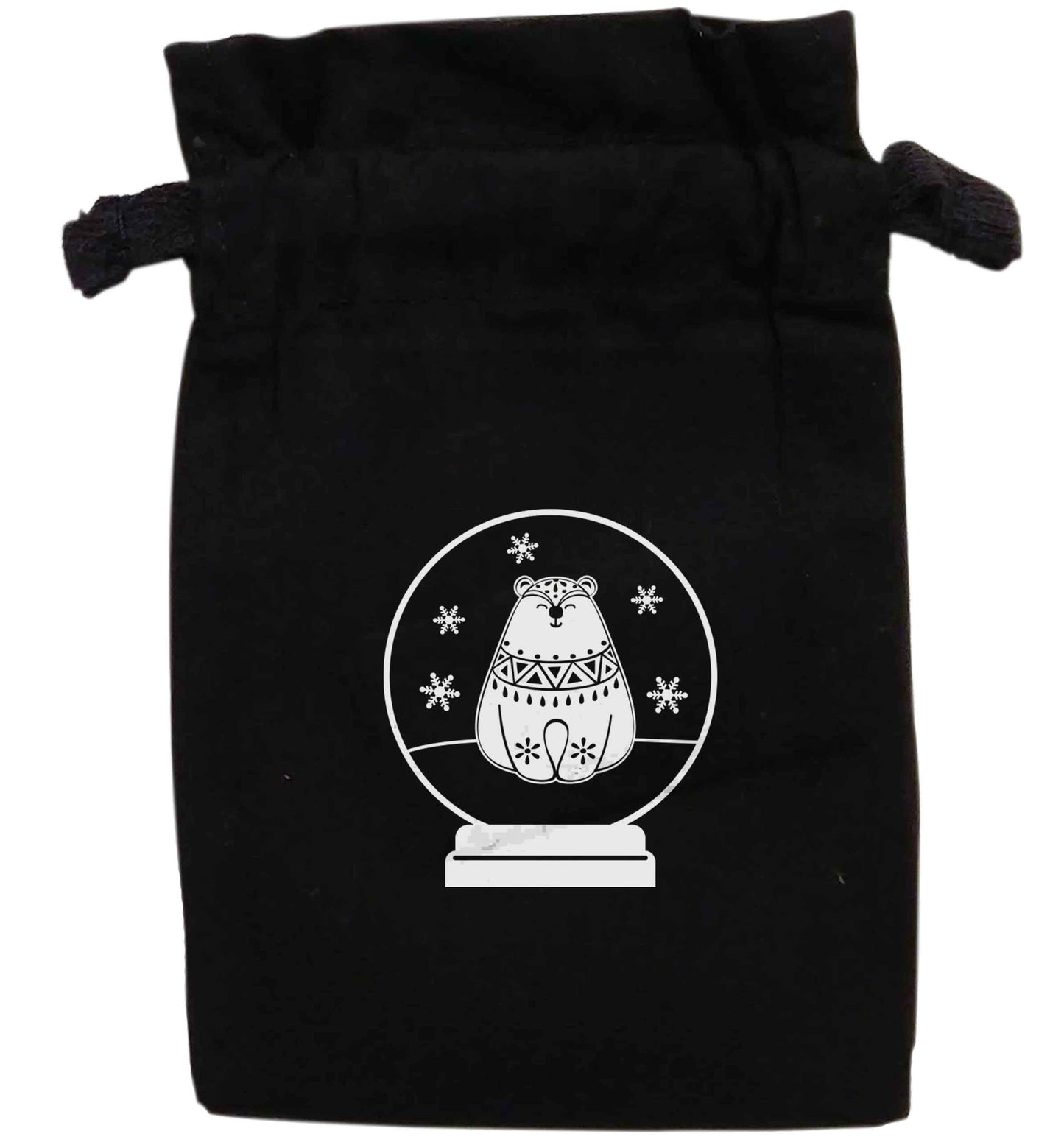 Polar Bear Snowglobe | XS - L | Pouch / Drawstring bag / Sack | Organic Cotton | Bulk discounts available!