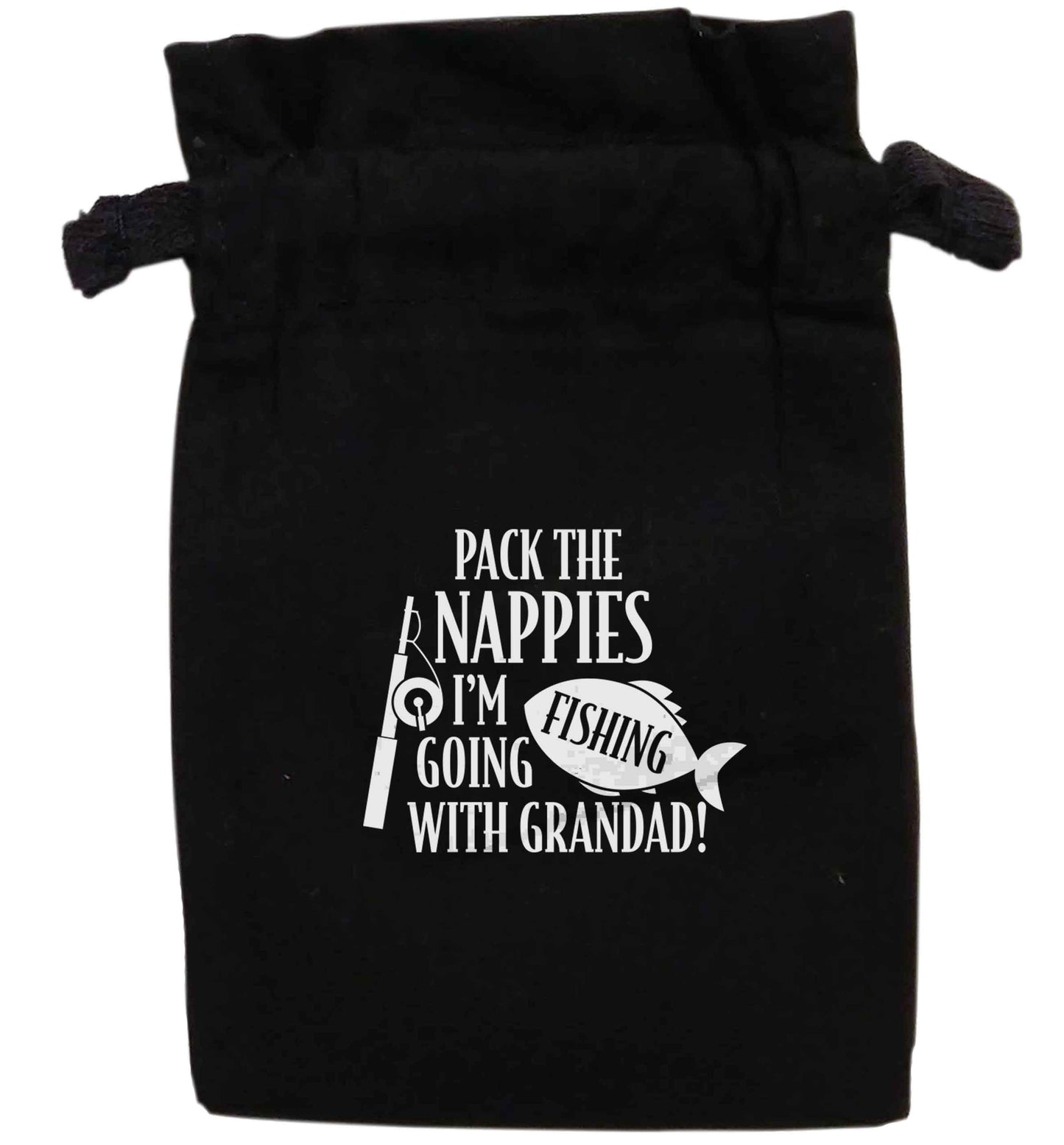 Pack the nappies I'm going fishing with Grandad | XS - L | Pouch / Drawstring bag / Sack | Organic Cotton | Bulk discounts available!