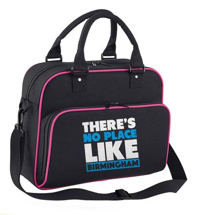 There's no place like Birmingham children's dance bag black with pink detail