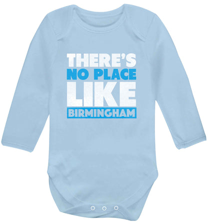 There's no place like Birmingham baby vest long sleeved pale blue 6-12 months