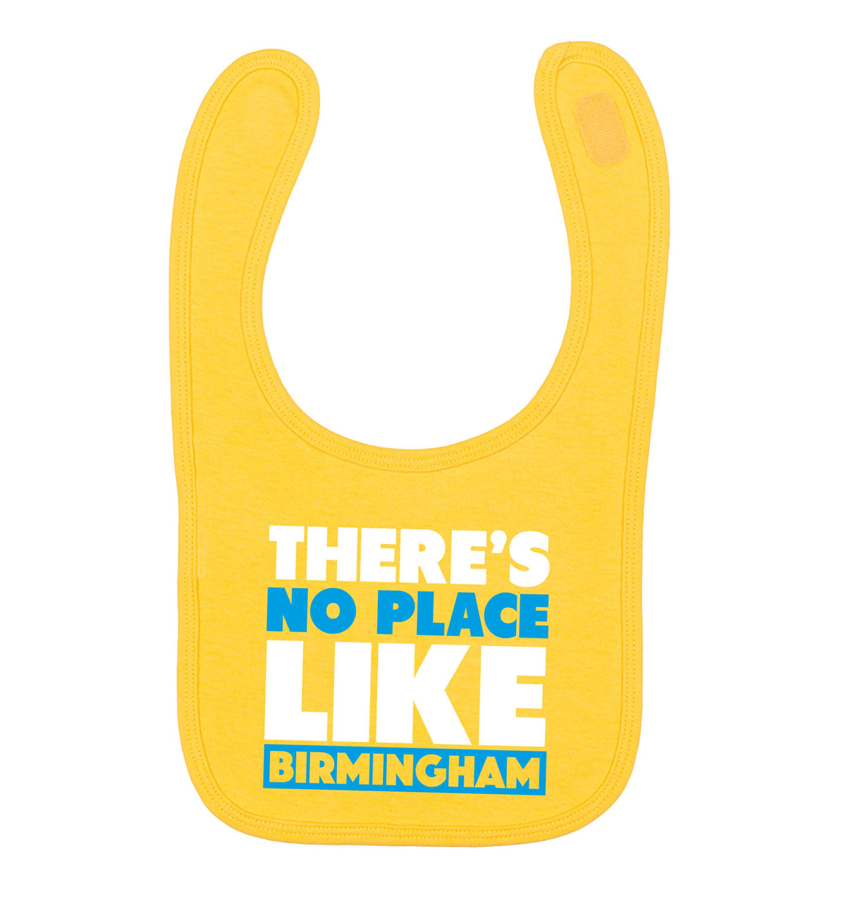 There's no place like Birmingham yellow baby bib