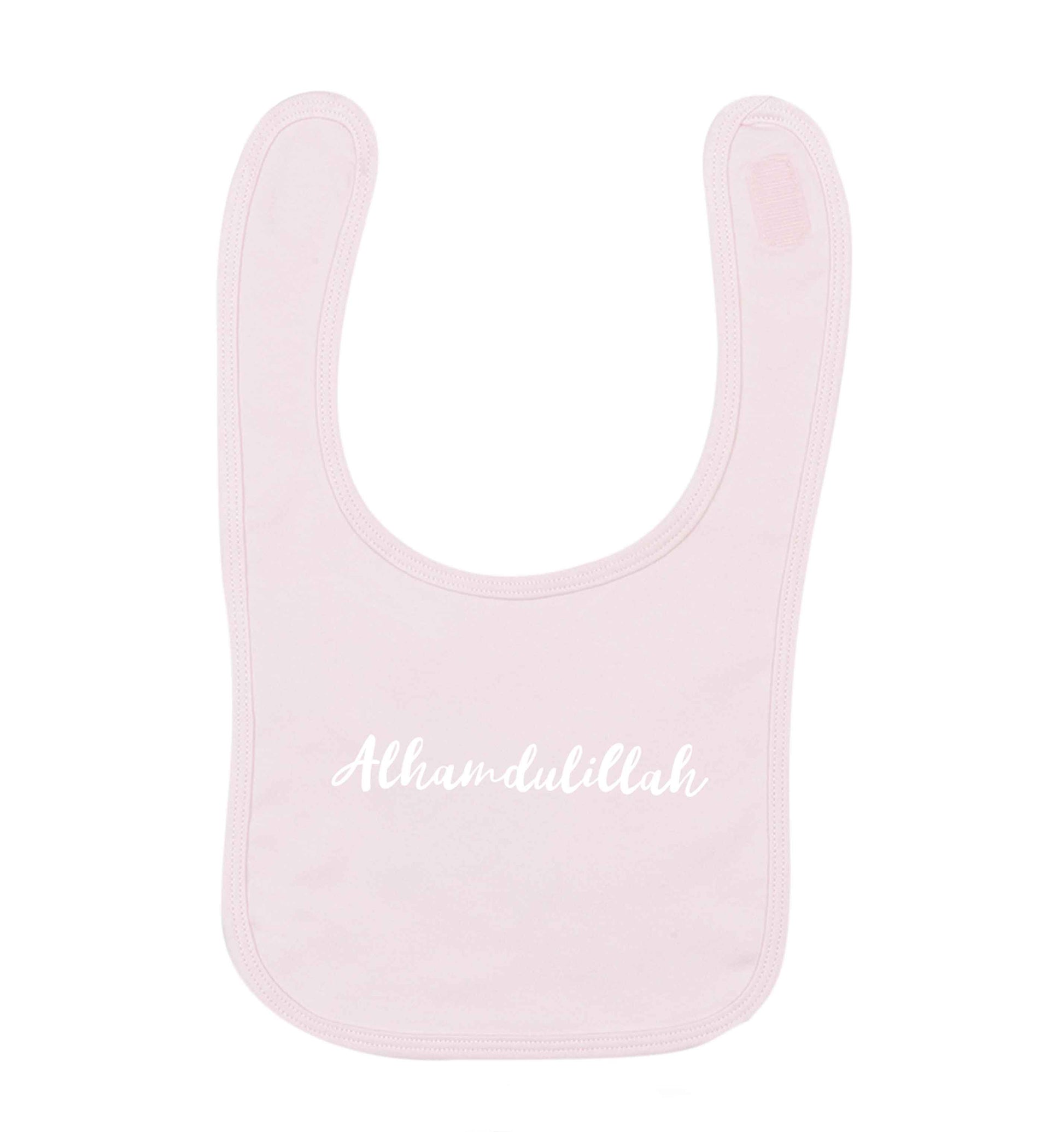 alhamdulillah pale pink baby bib